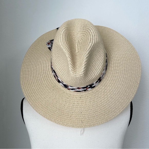 Vince Camuto Women's Leopard Print Panama Hat One Size Vacation Beach Resortwear - Picture 2 of 5